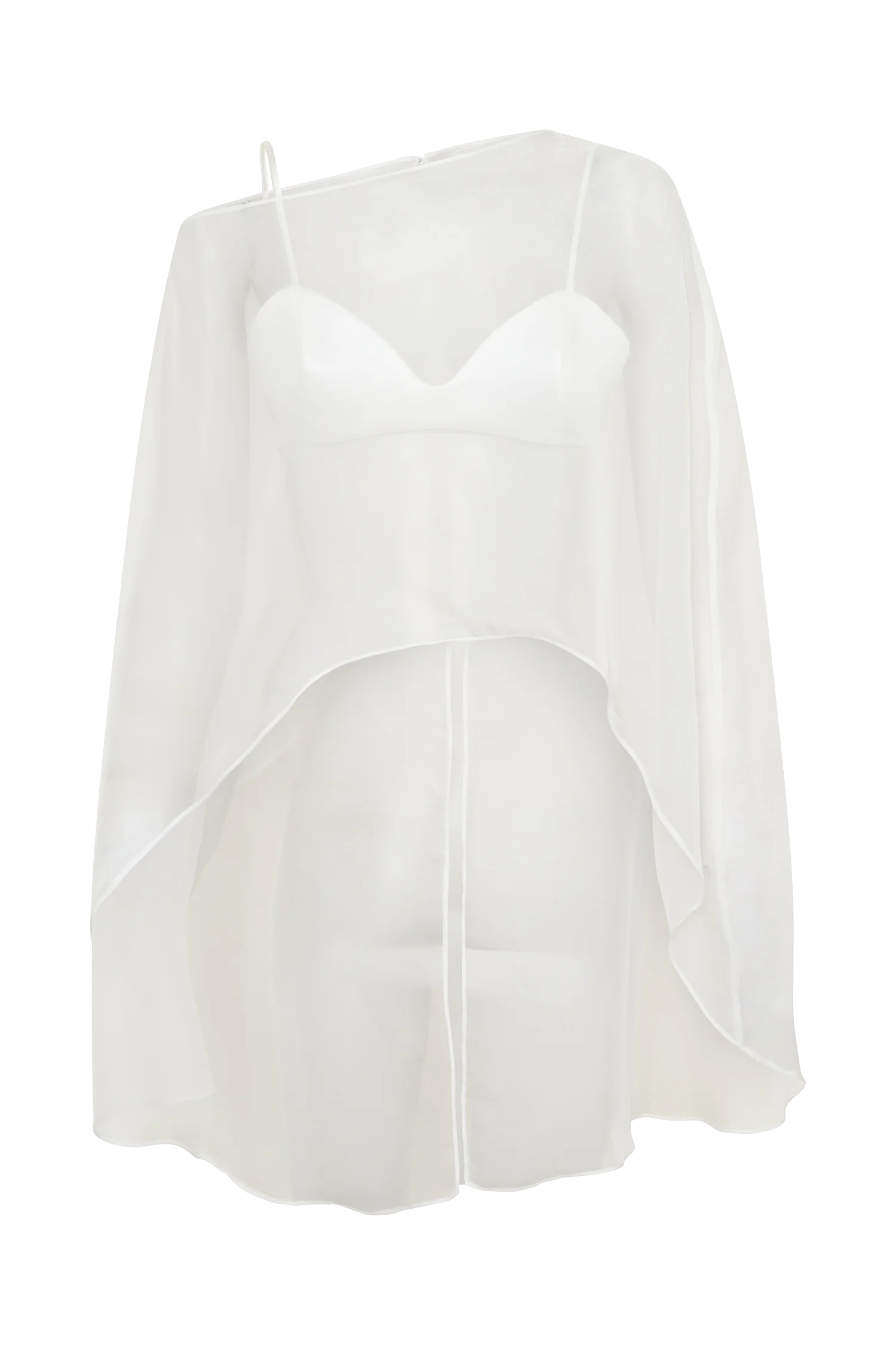 Kirstine Bralette With Chiffon Cape - Ivory - Image 9
