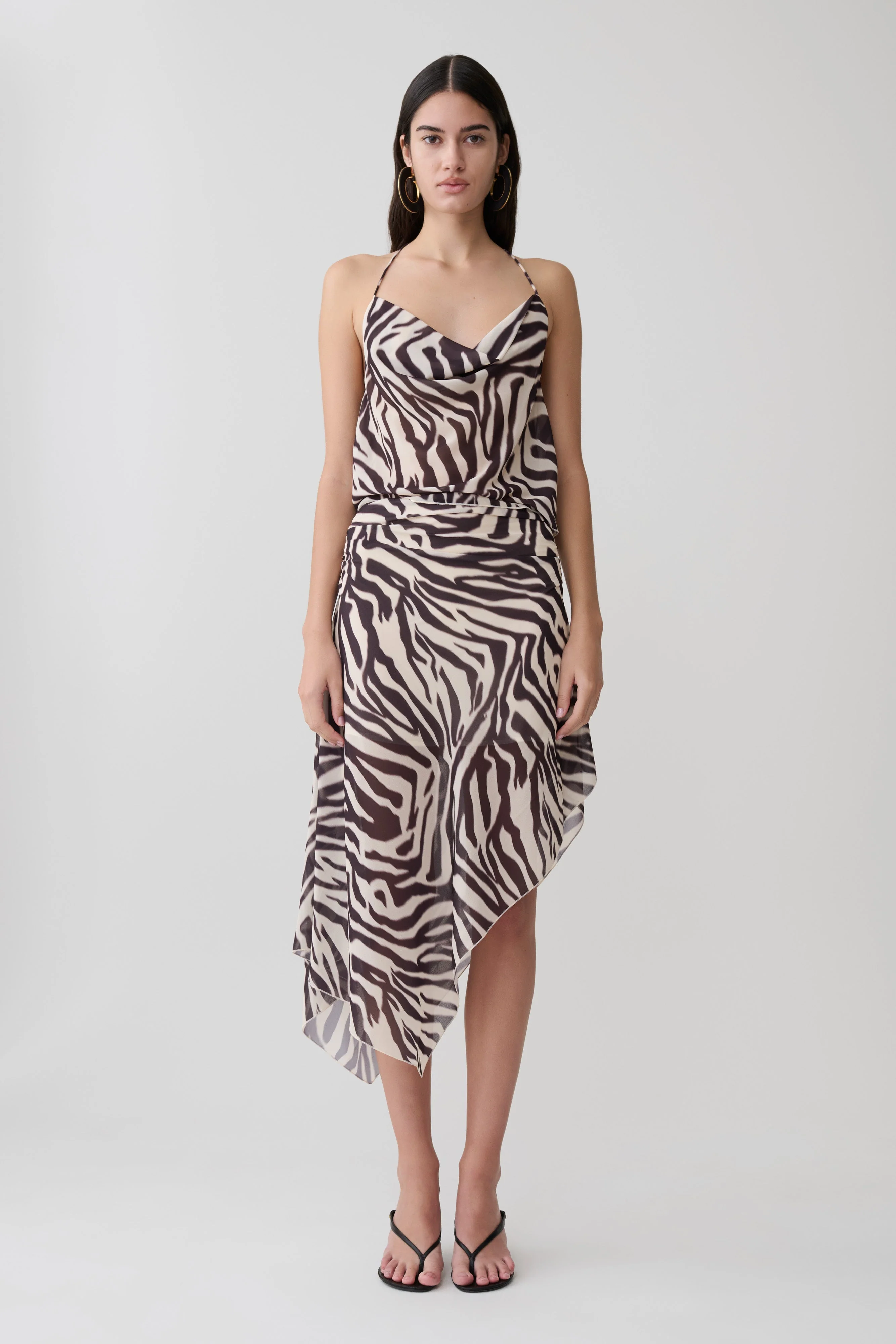 Lana Chiffon Midi Skirt - Abstract Zebra Print - Image 6