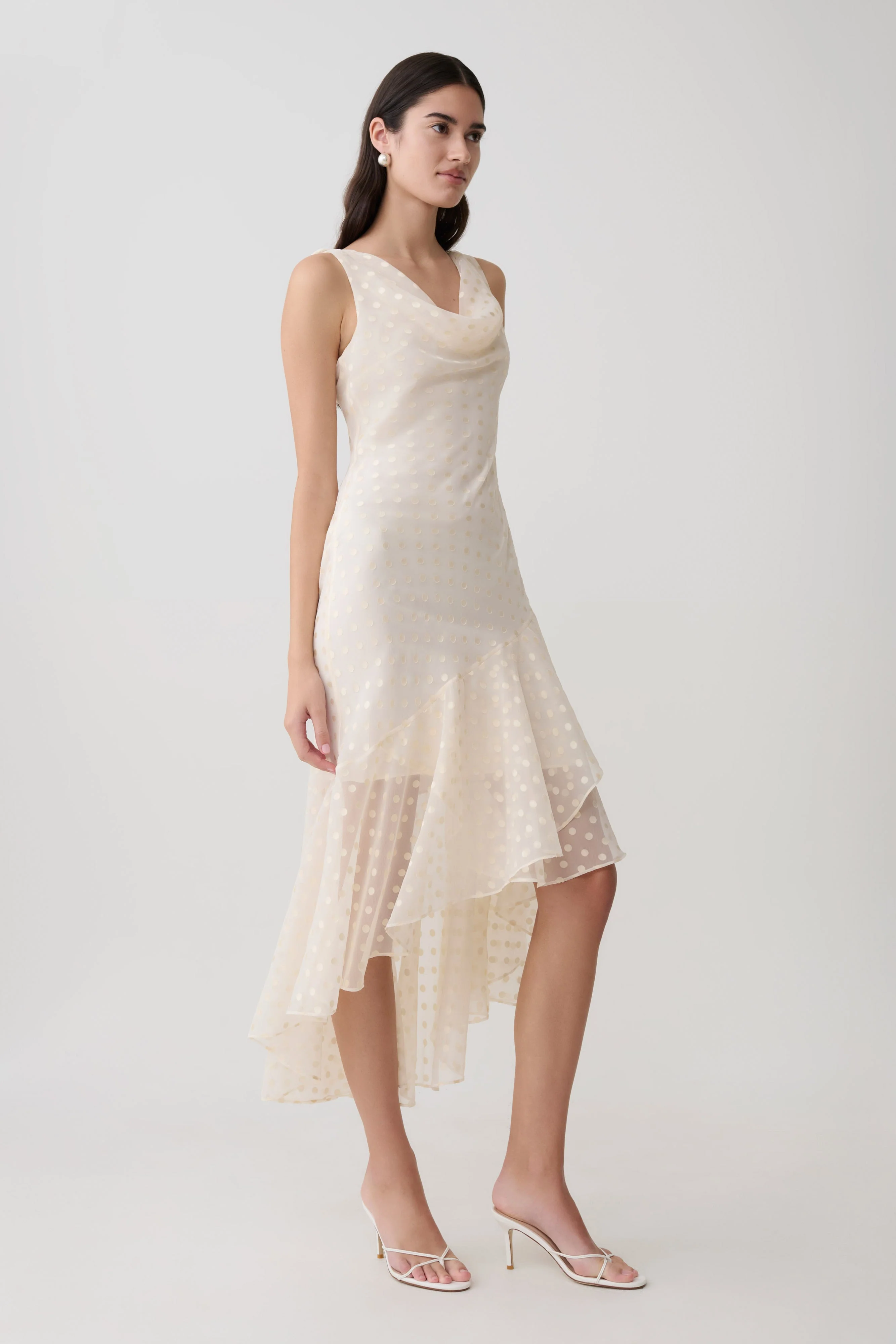 Lilah Devore Midi Dress - Ivory - Image 4