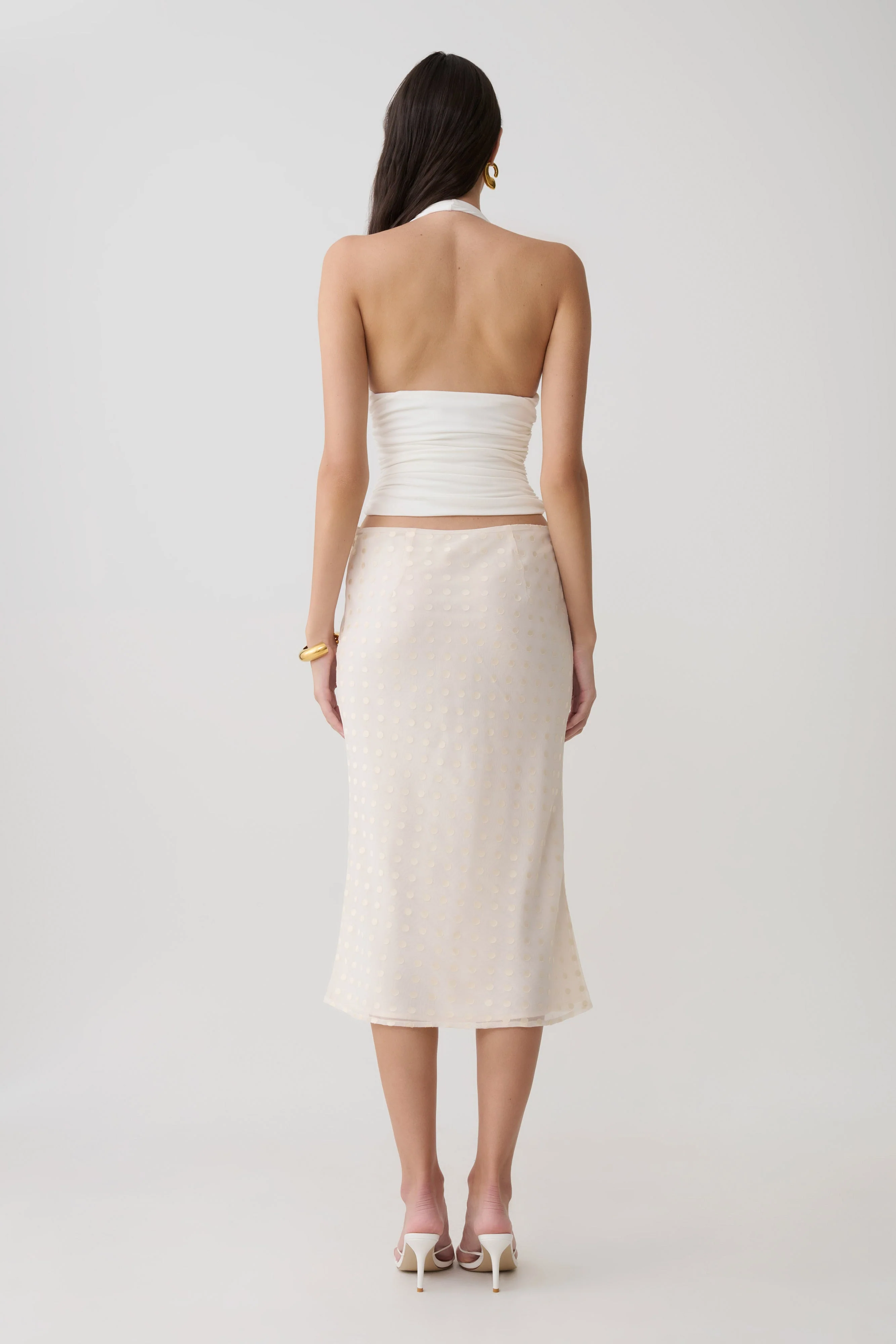 Lilah Devore Midi Skirt - Ivory - Image 2
