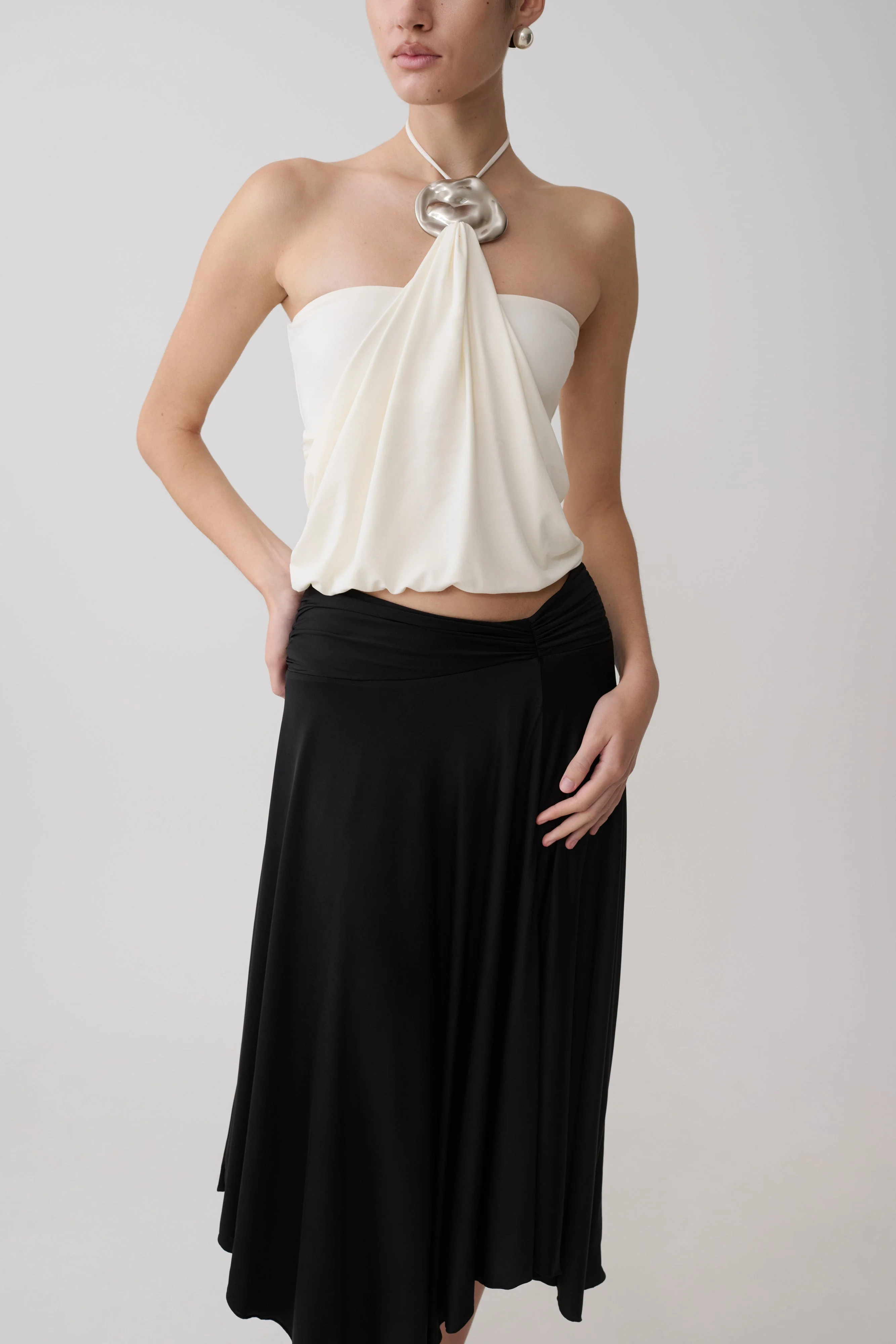 Luu Slinky Midi Skirt - Black - Image 3