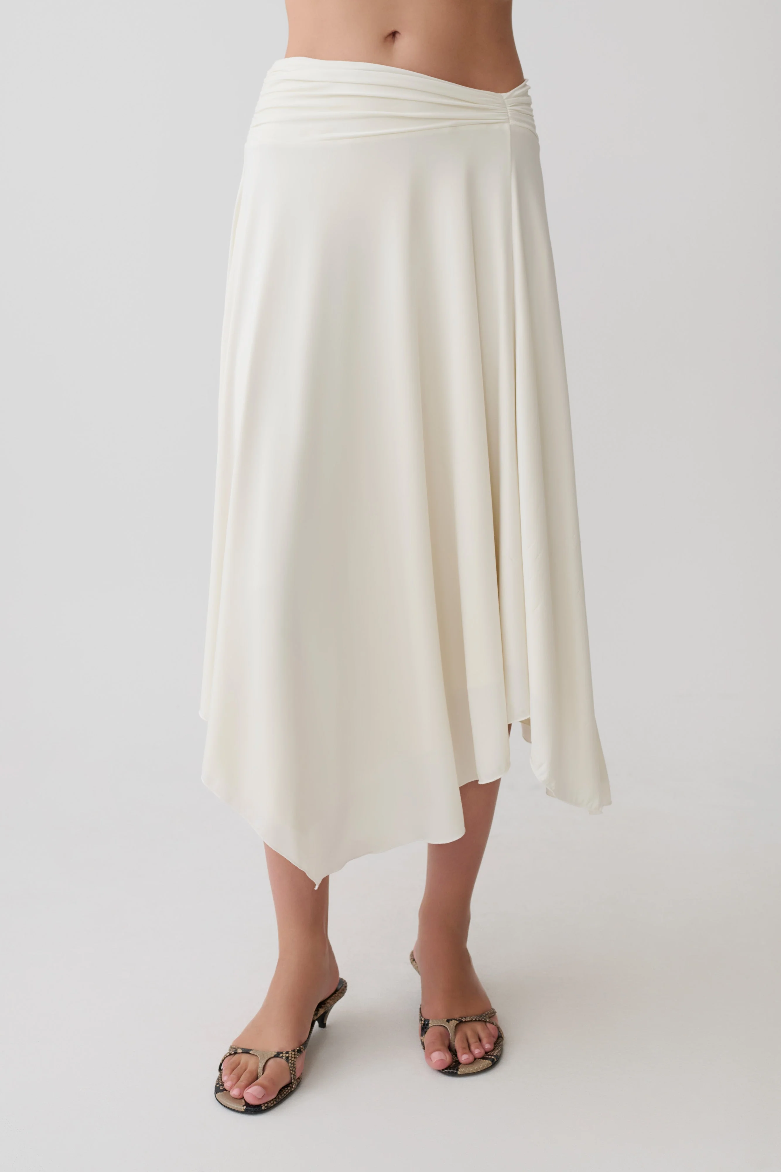 Luu Slinky Midi Skirt - Ivory - Image 6