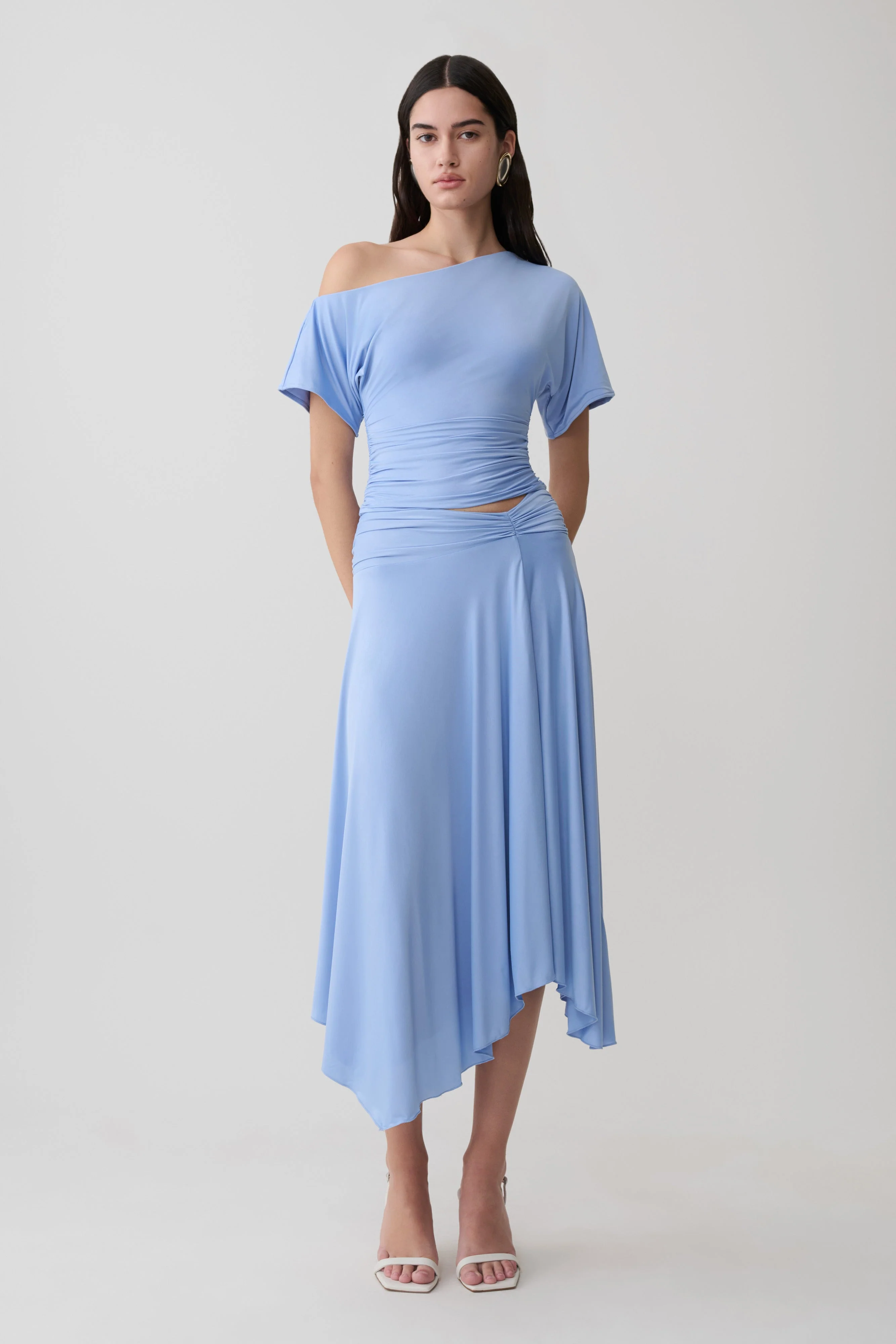 Luu Slinky Midi Skirt - Sea Blue