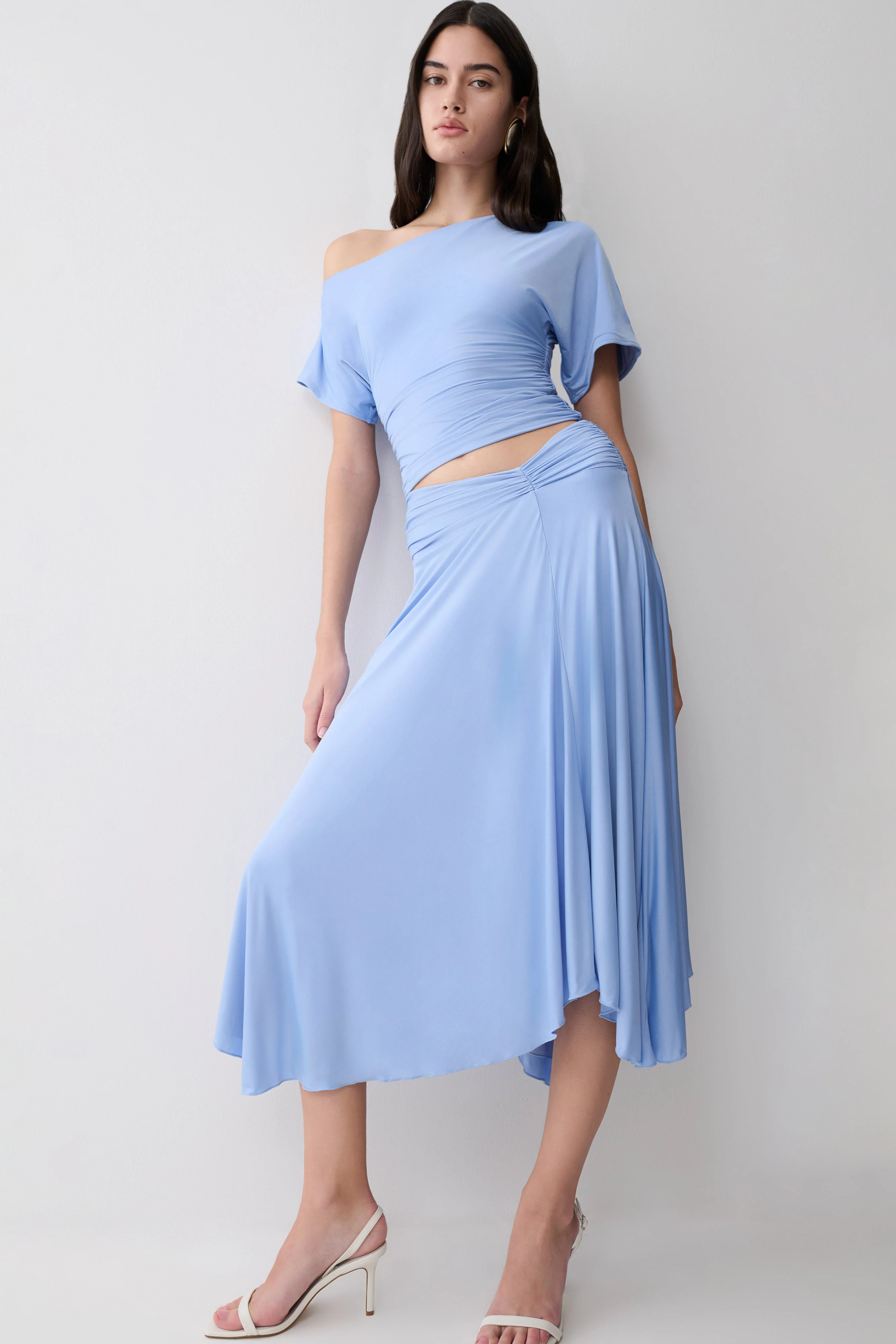 Luu Slinky Midi Skirt - Sea Blue - Image 3