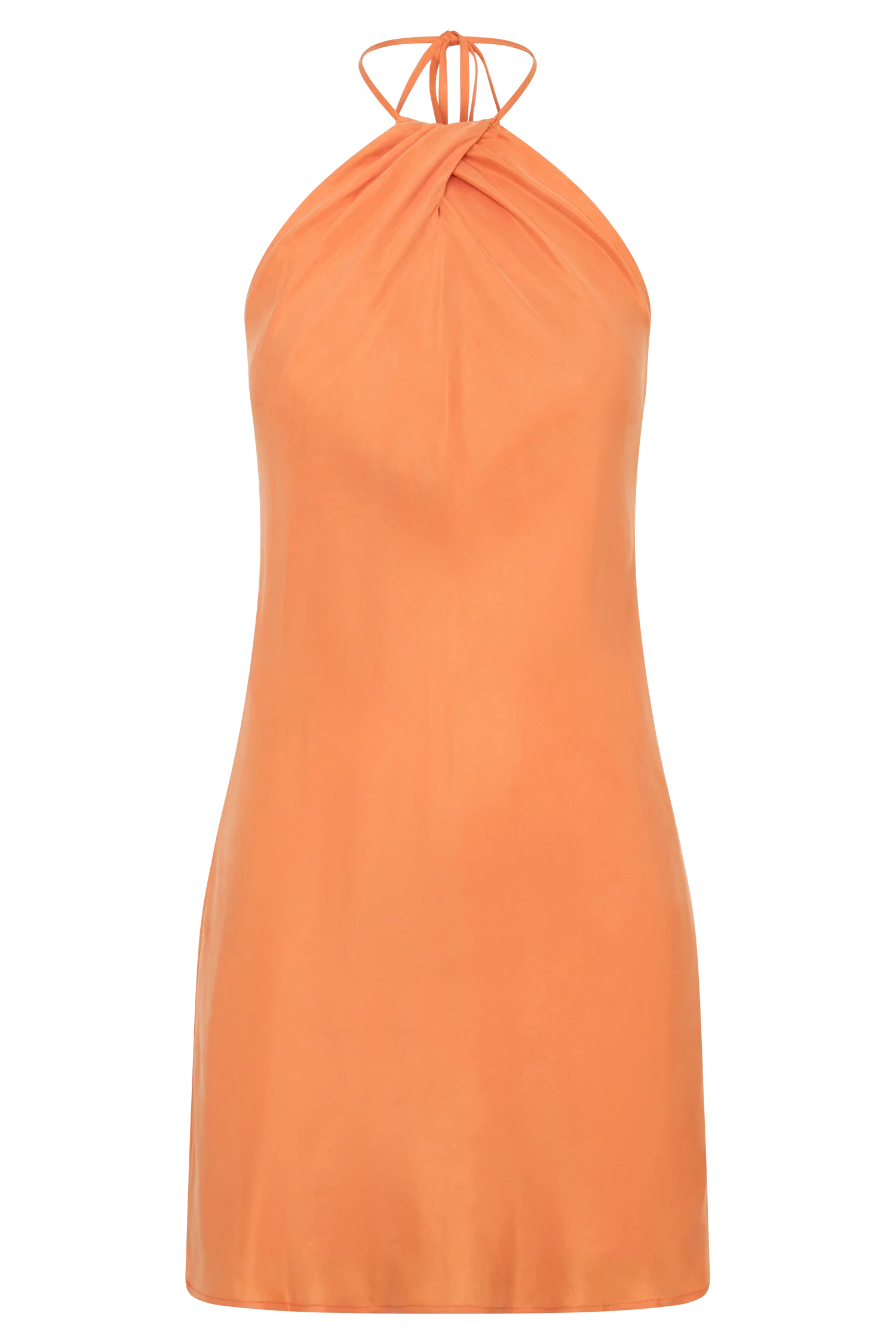 Maggie Cupro Halter Mini Dress - Orange - Image 7