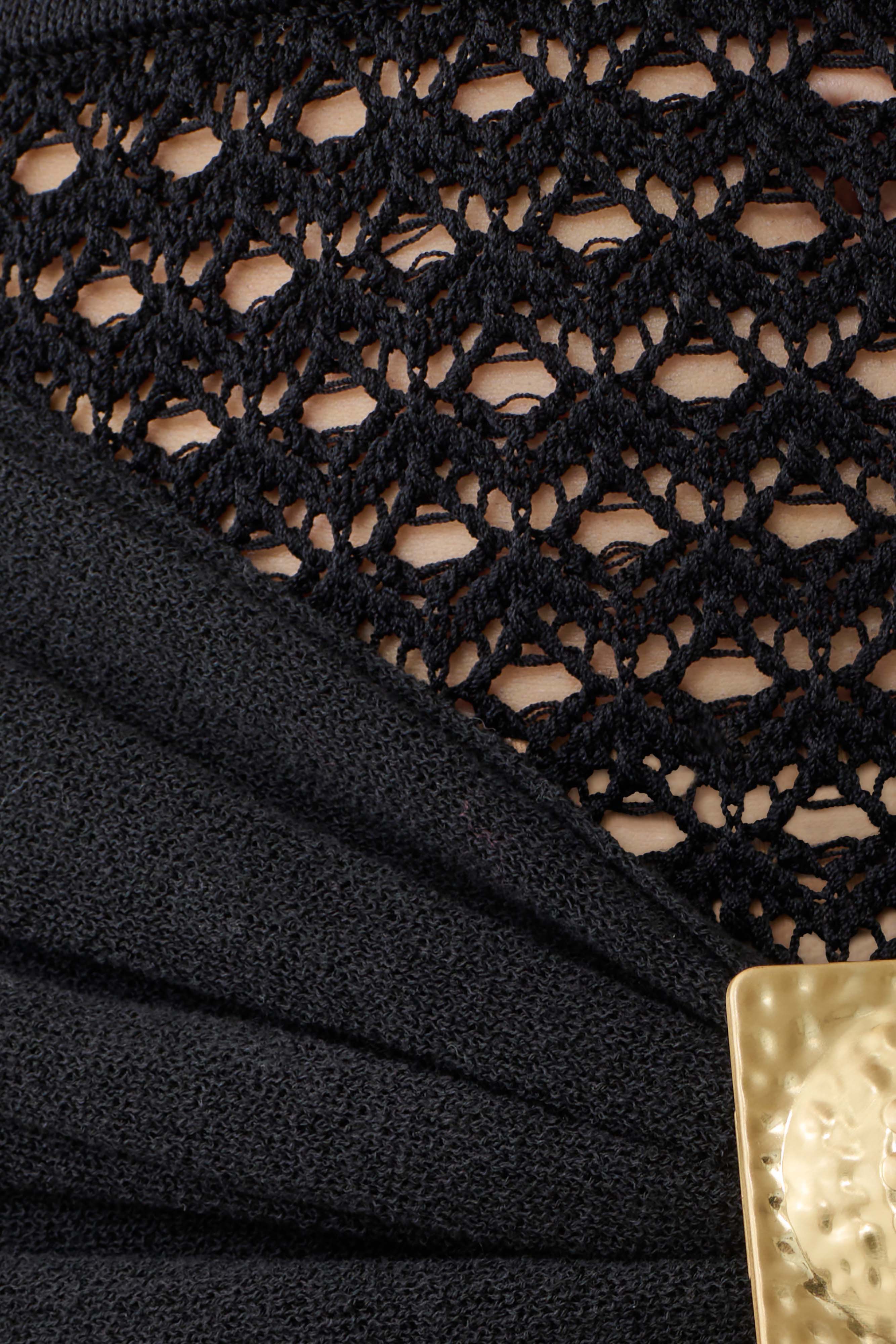 Mania Crochet Maxi Skirt With Hardware - Black - Image 7
