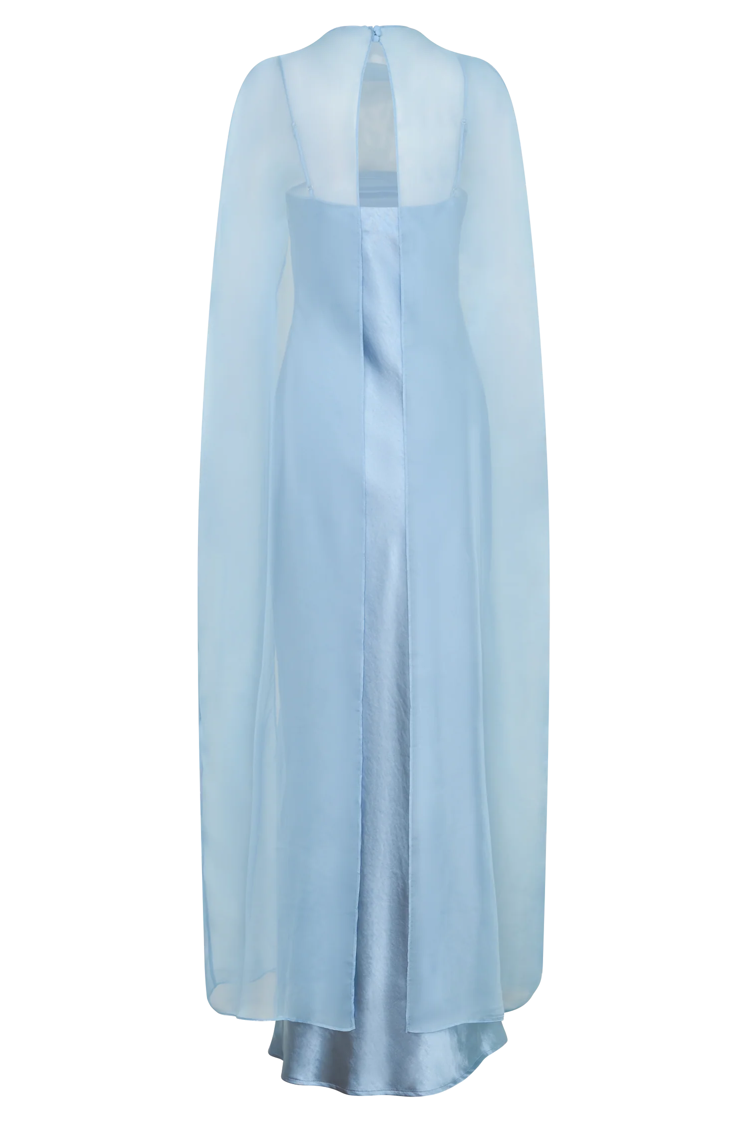 Martinne Chiffon Cape Maxi Dress - Arctic Blue - Image 8