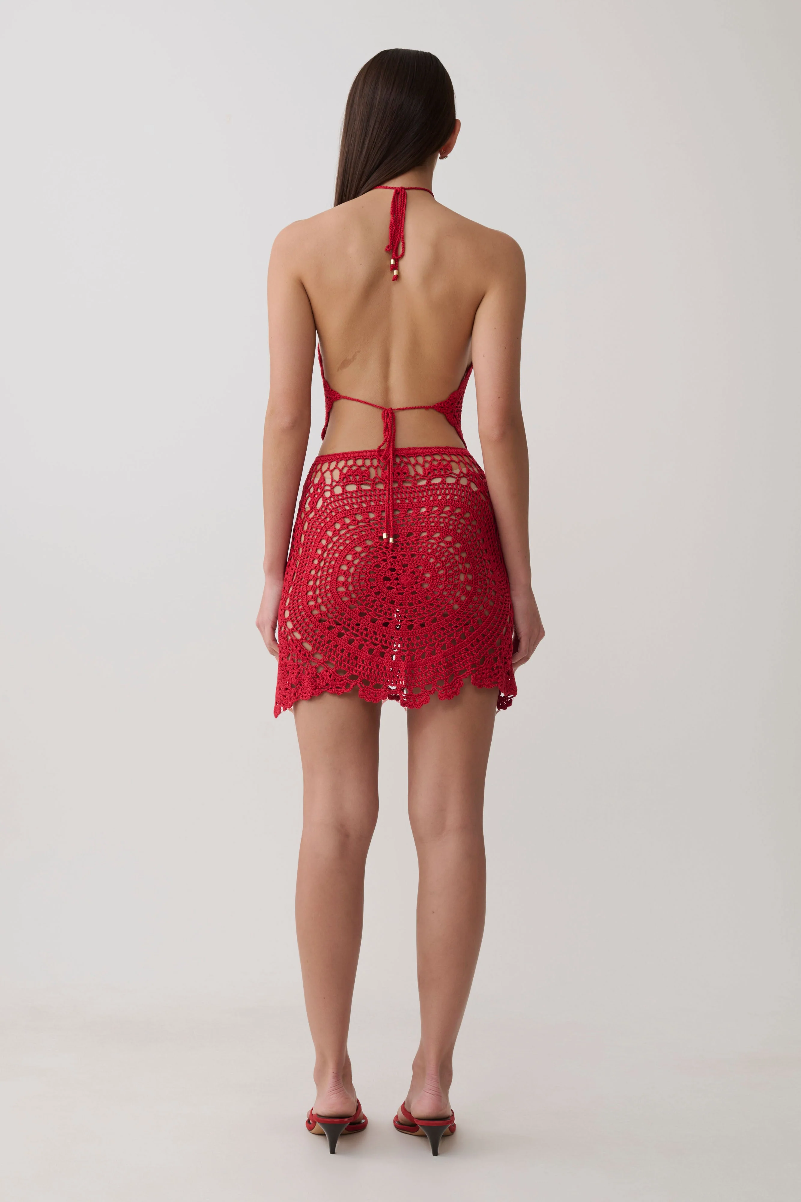 Marvin Crochet Mini Skirt - Red - Image 2