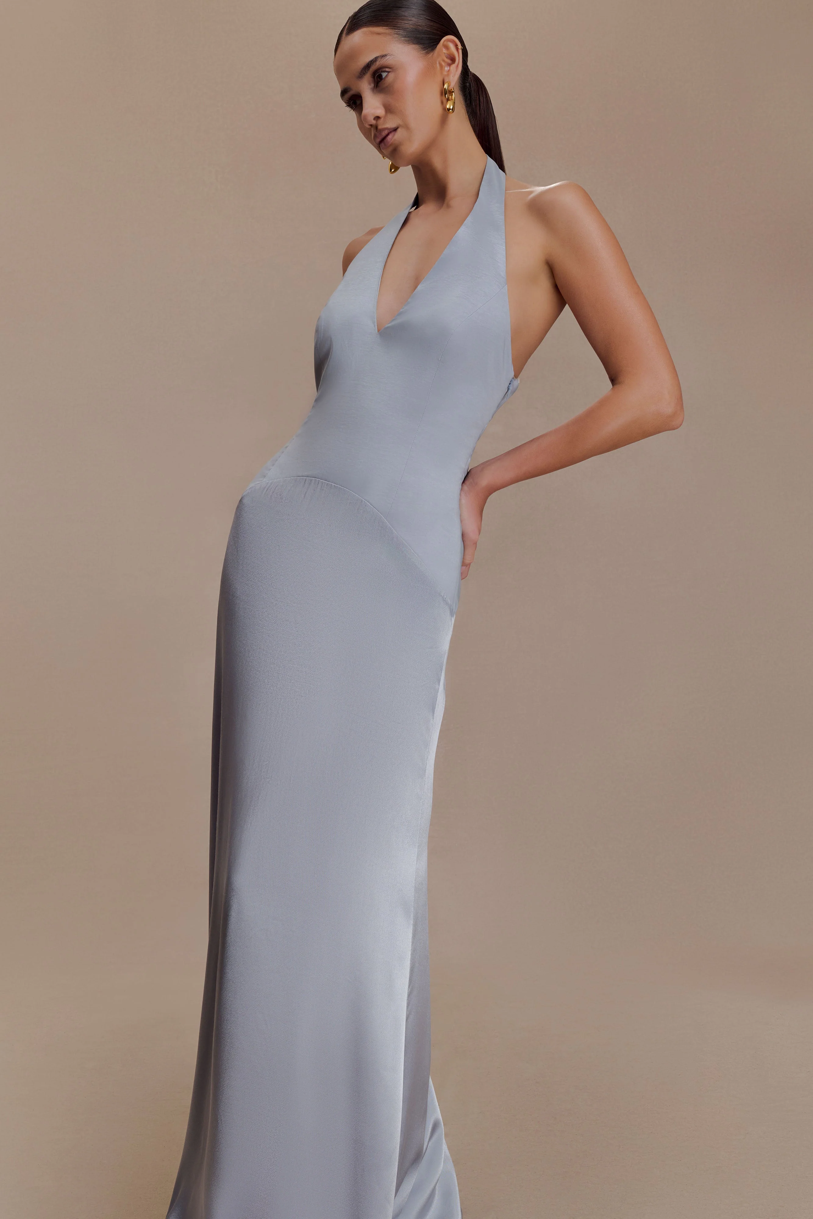 Maura Taffeta And Satin Maxi Dress - Cornflower Blue - Image 3