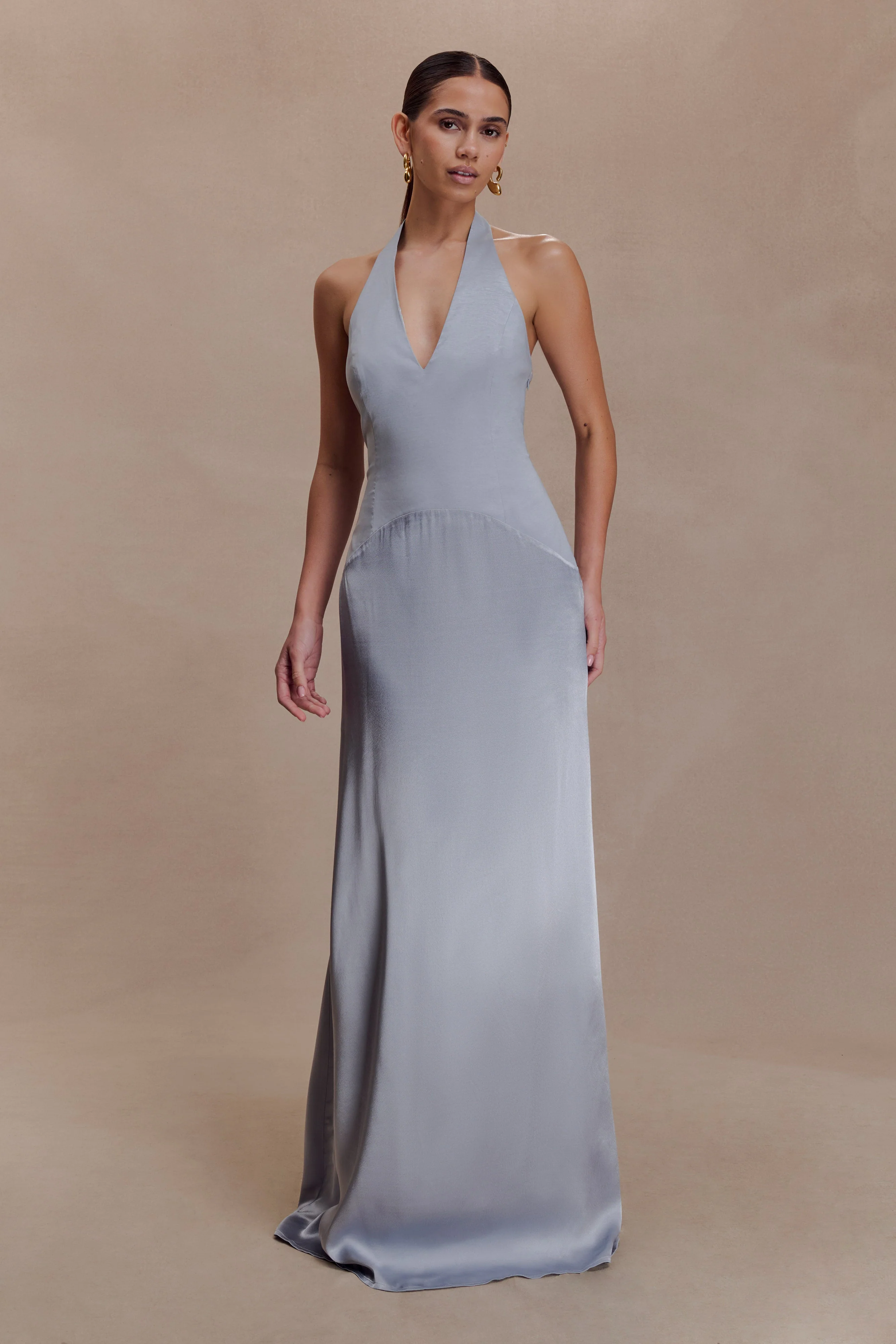 Maura Taffeta And Satin Maxi Dress - Cornflower Blue - Image 4
