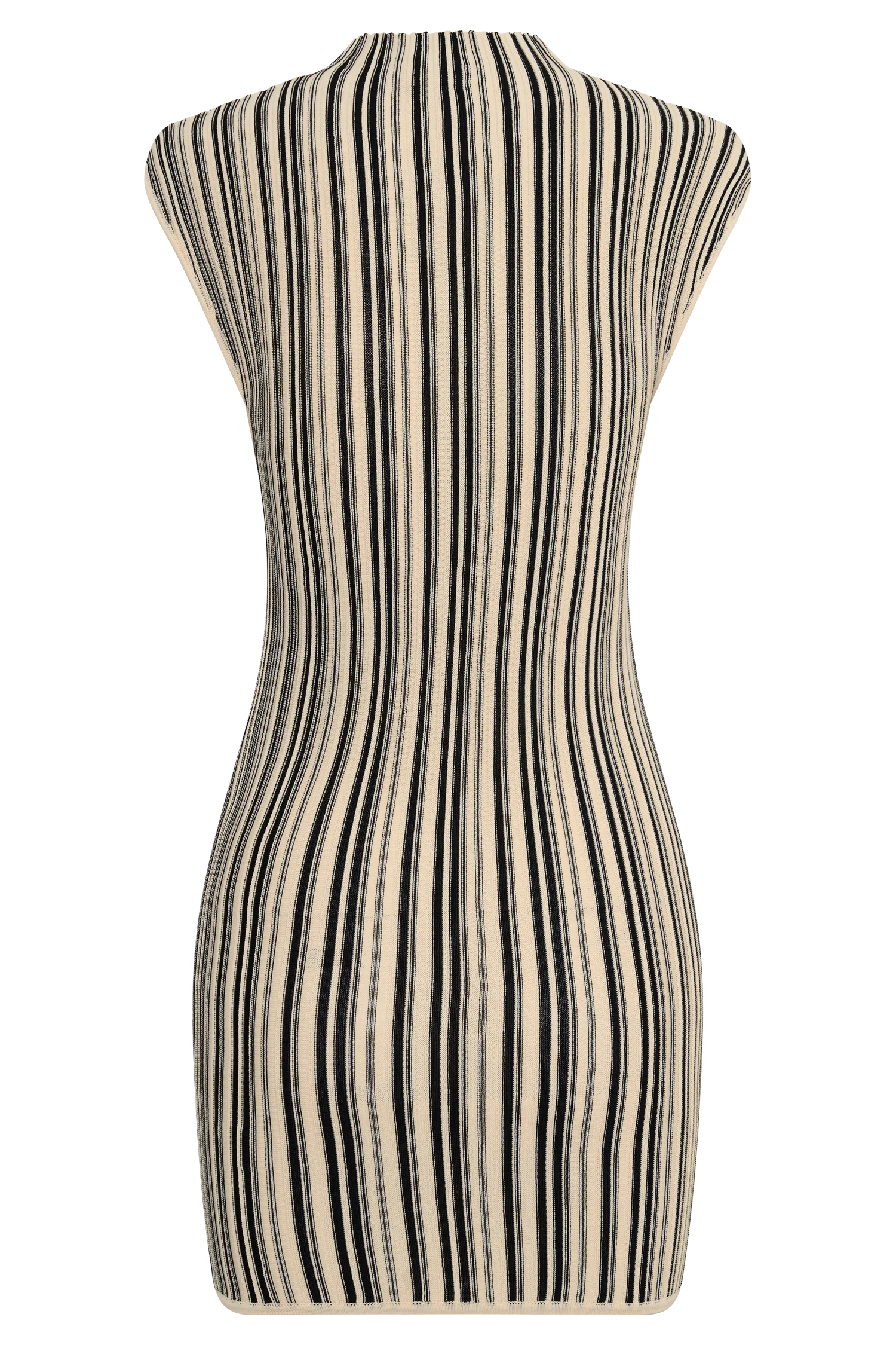 Meggie Striped Sleeveless Mini Dress - Black/Ivory - Image 8