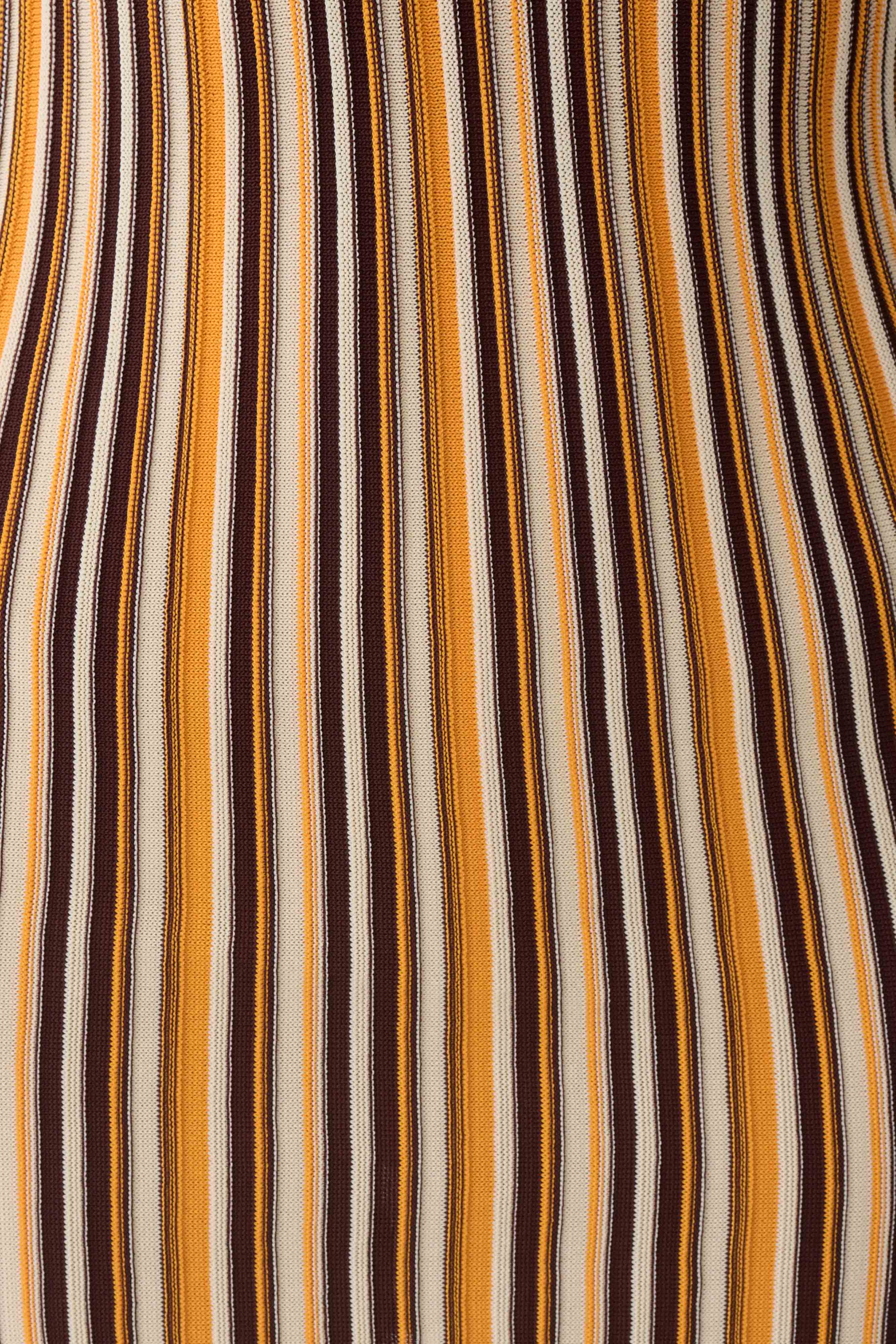 Meggie Striped Sleeveless Mini Dress - Orange/Chocolate - Image 7