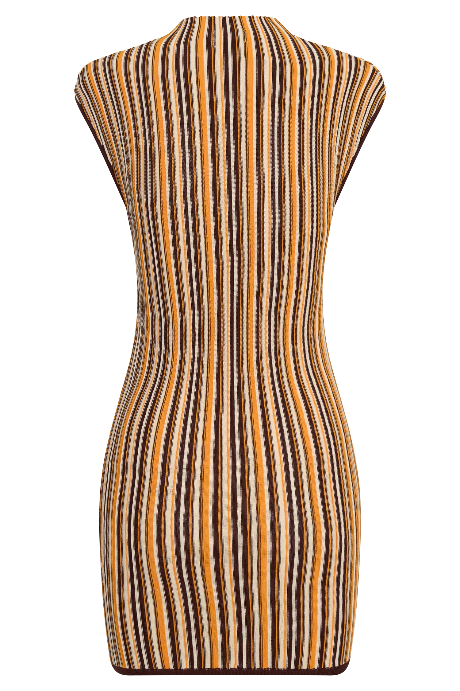 Meggie Striped Sleeveless Mini Dress - Orange/Chocolate - Image 9