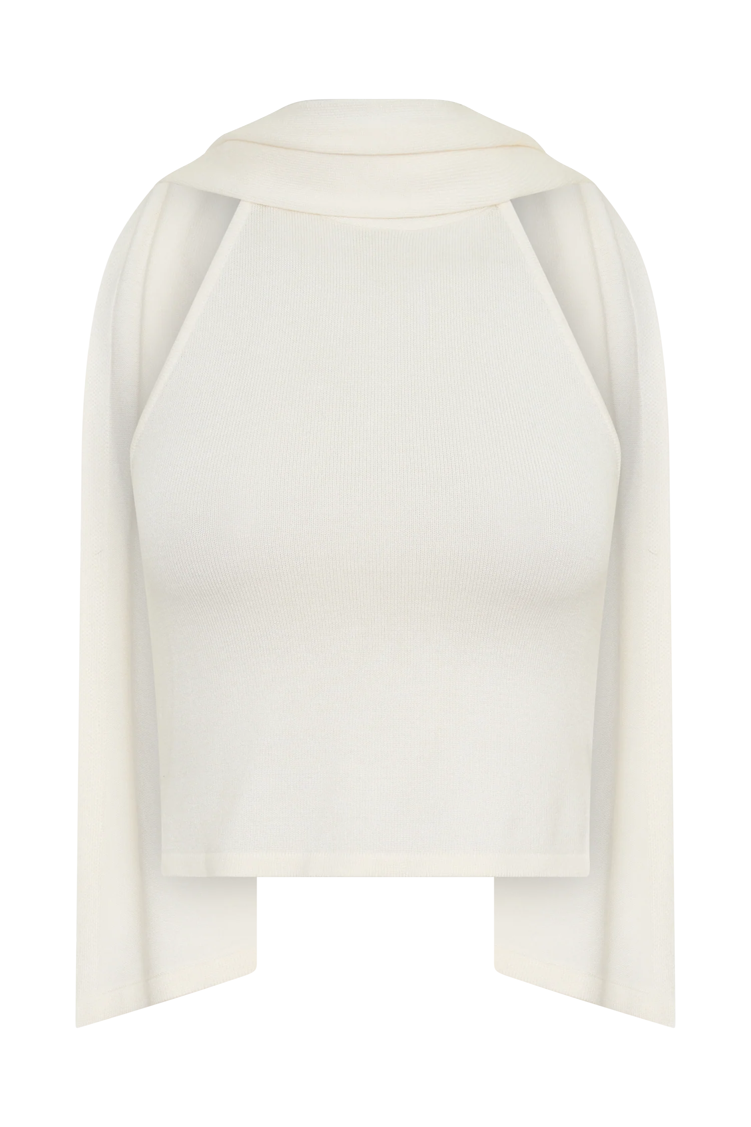 Misty Halter Backless Knit Top - Ivory - Image 11