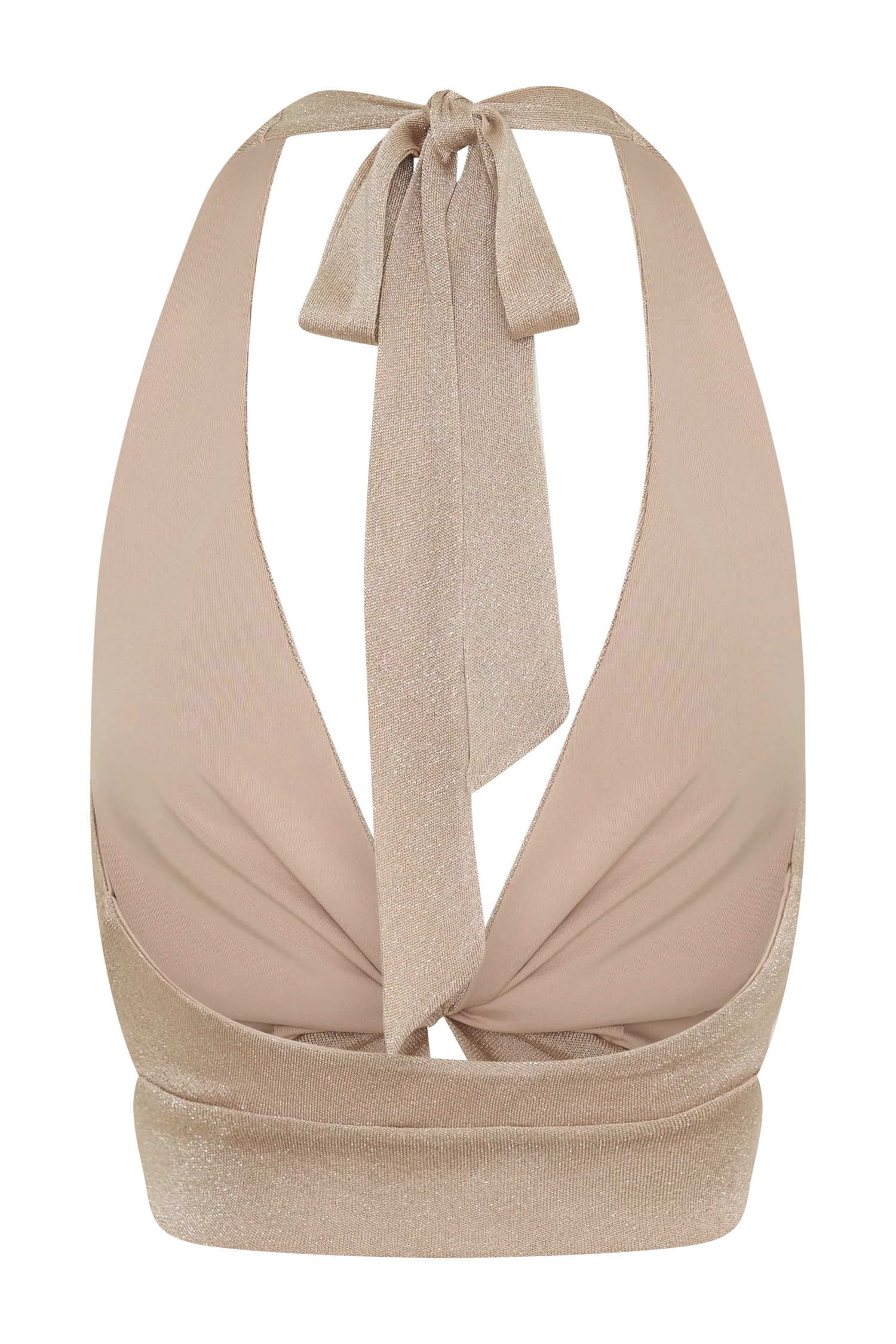 Nola Draped Lurex Halter Top - Gold - Image 10
