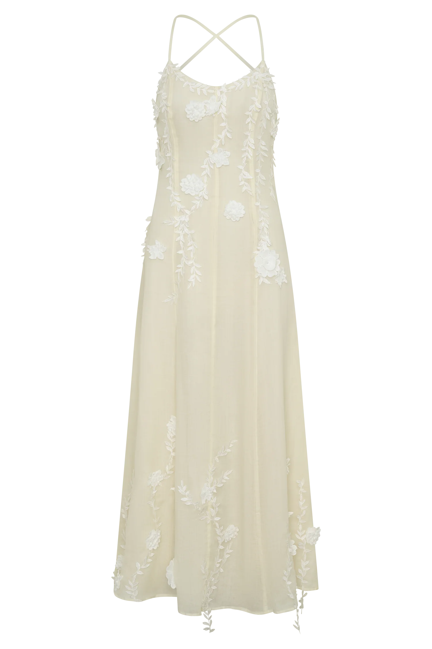 Odette Floral Lace Midi Dress - Buttermilk - Image 8