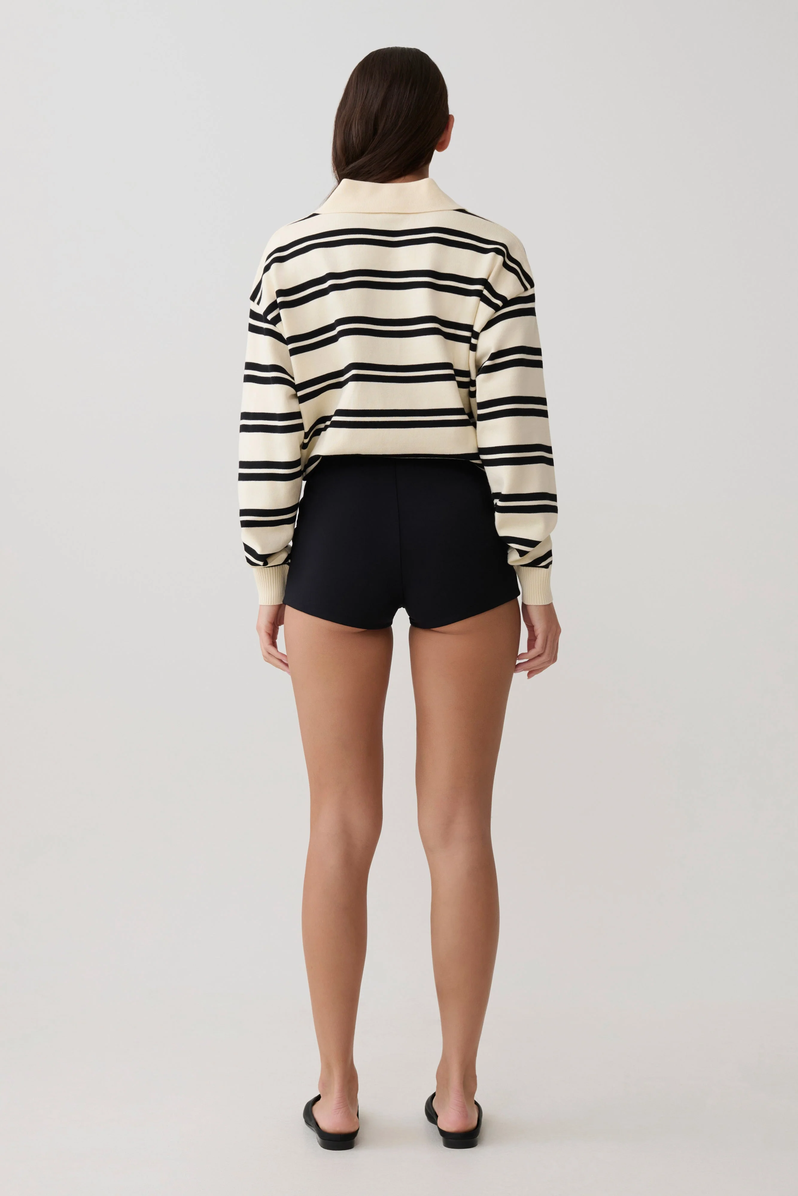 Philly Stripe Long Sleeve Knit Jumper - Ivory/Black - Image 7