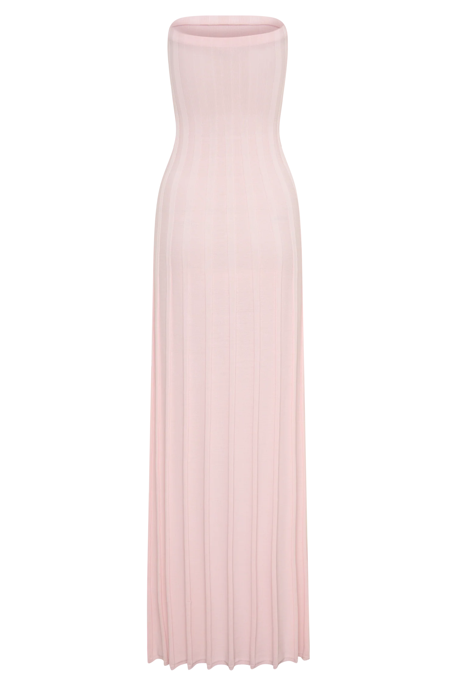 Pia Ribbed Strapless Maxi Dress - Baby Pink - Image 8