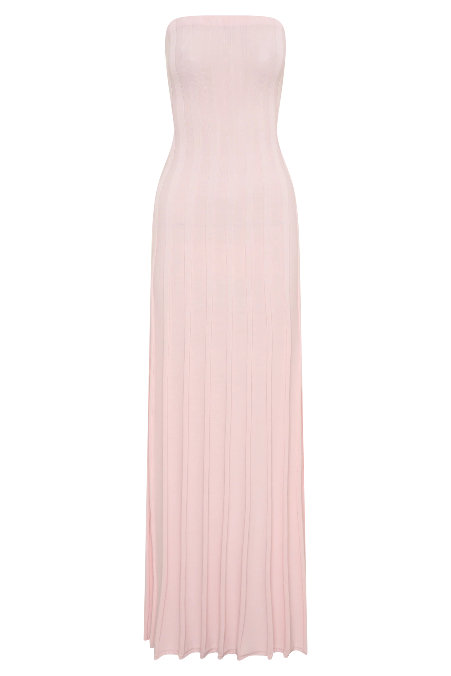 Pia Ribbed Strapless Maxi Dress - Baby Pink - Image 9