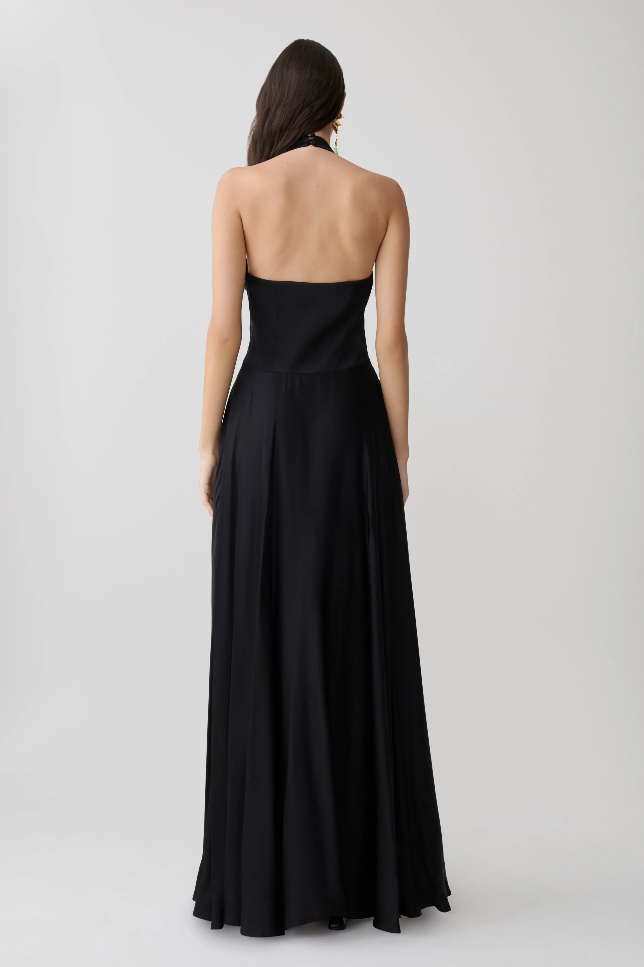 Rebecca Halter Buttoned Maxi Dress - Black - Image 2