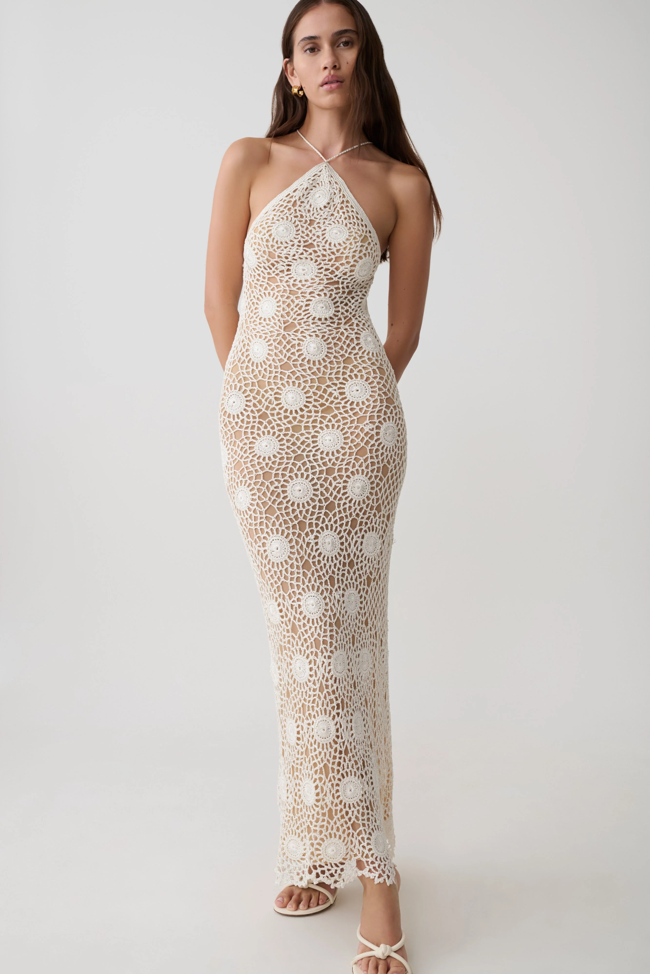 Sam Halter Hand Crochet Maxi Dress - Ivory - Image 3