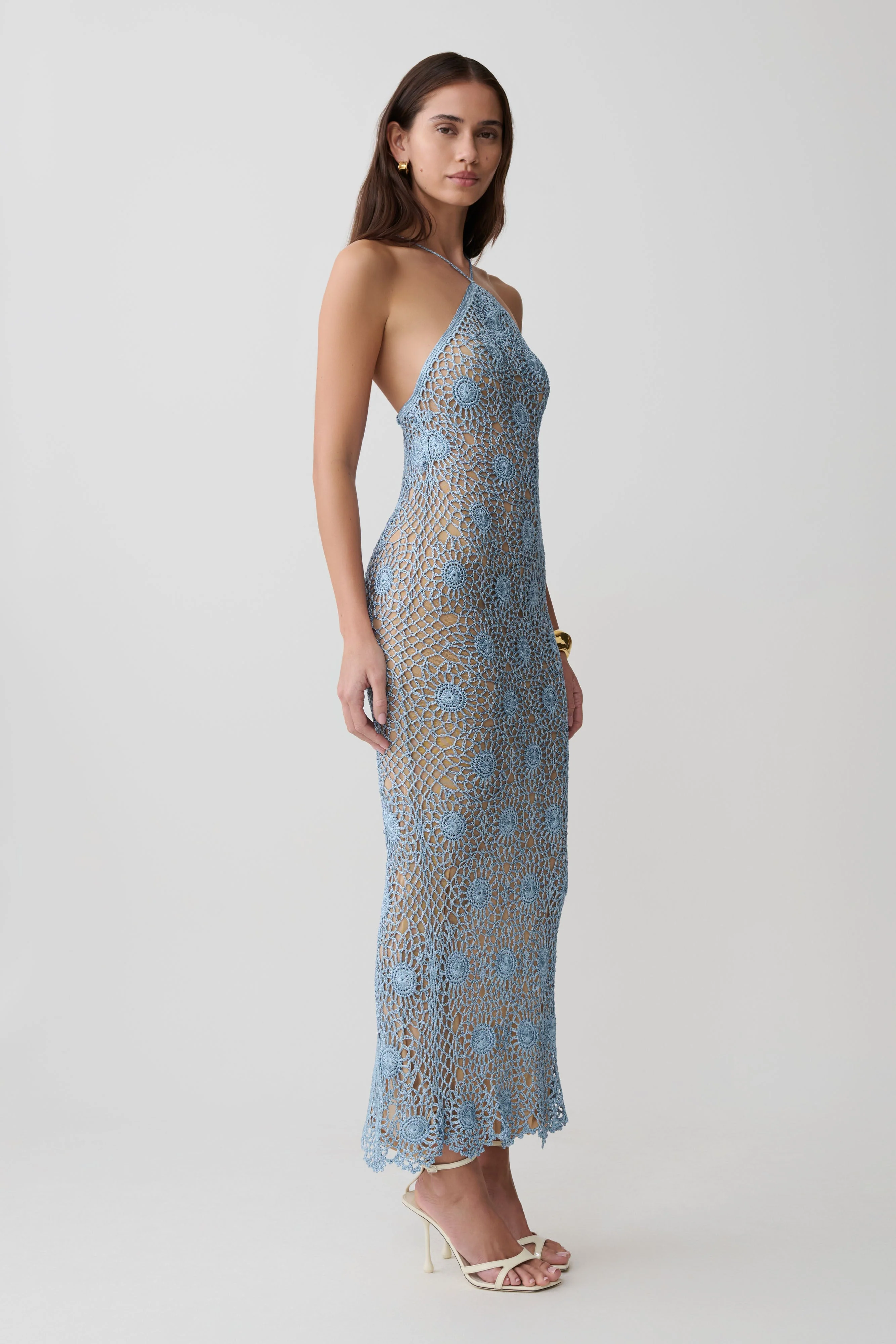 Sam Halter Hand Crochet Maxi Dress - Periwinkle - Image 5