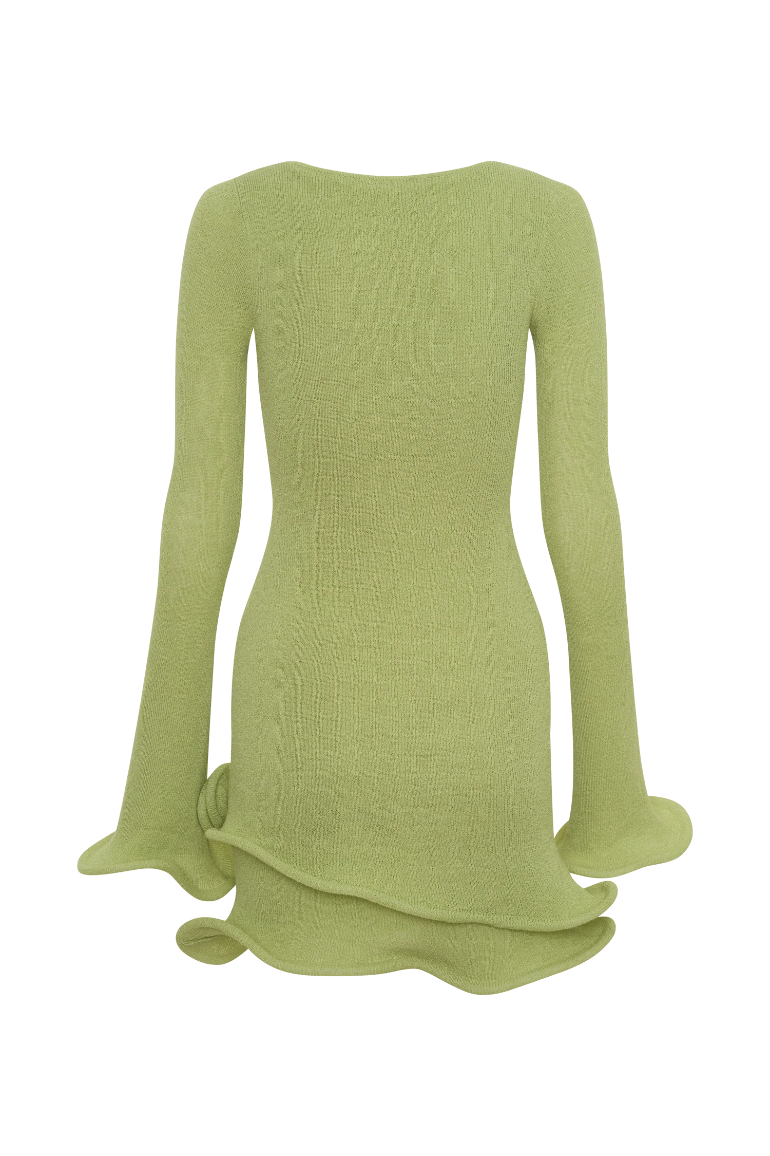 Samira Knit Long Sleeve Mini Dress - Light Olive - Image 8