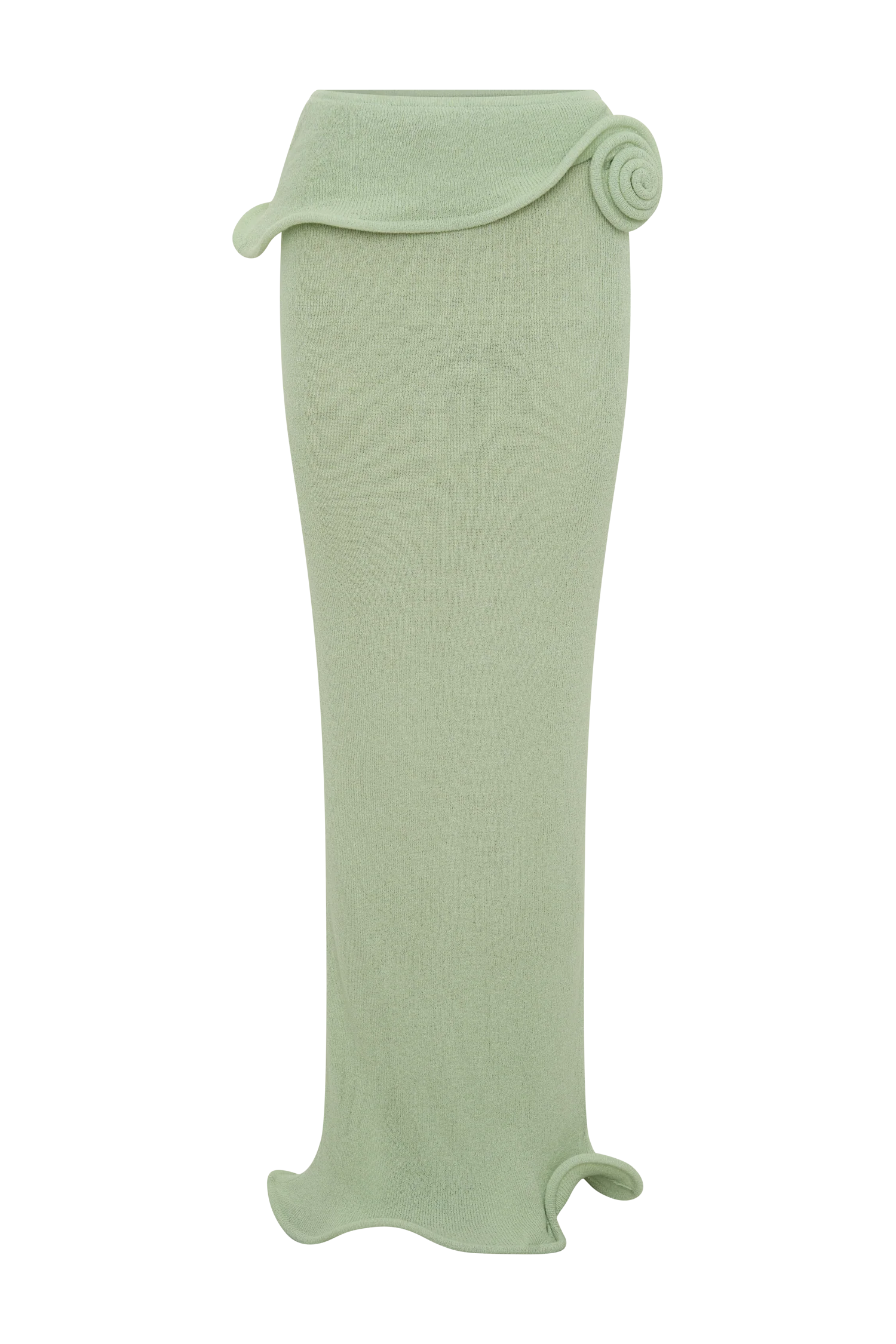 Samira Knit Wired Maxi Skirt - Pastel Green - Image 9