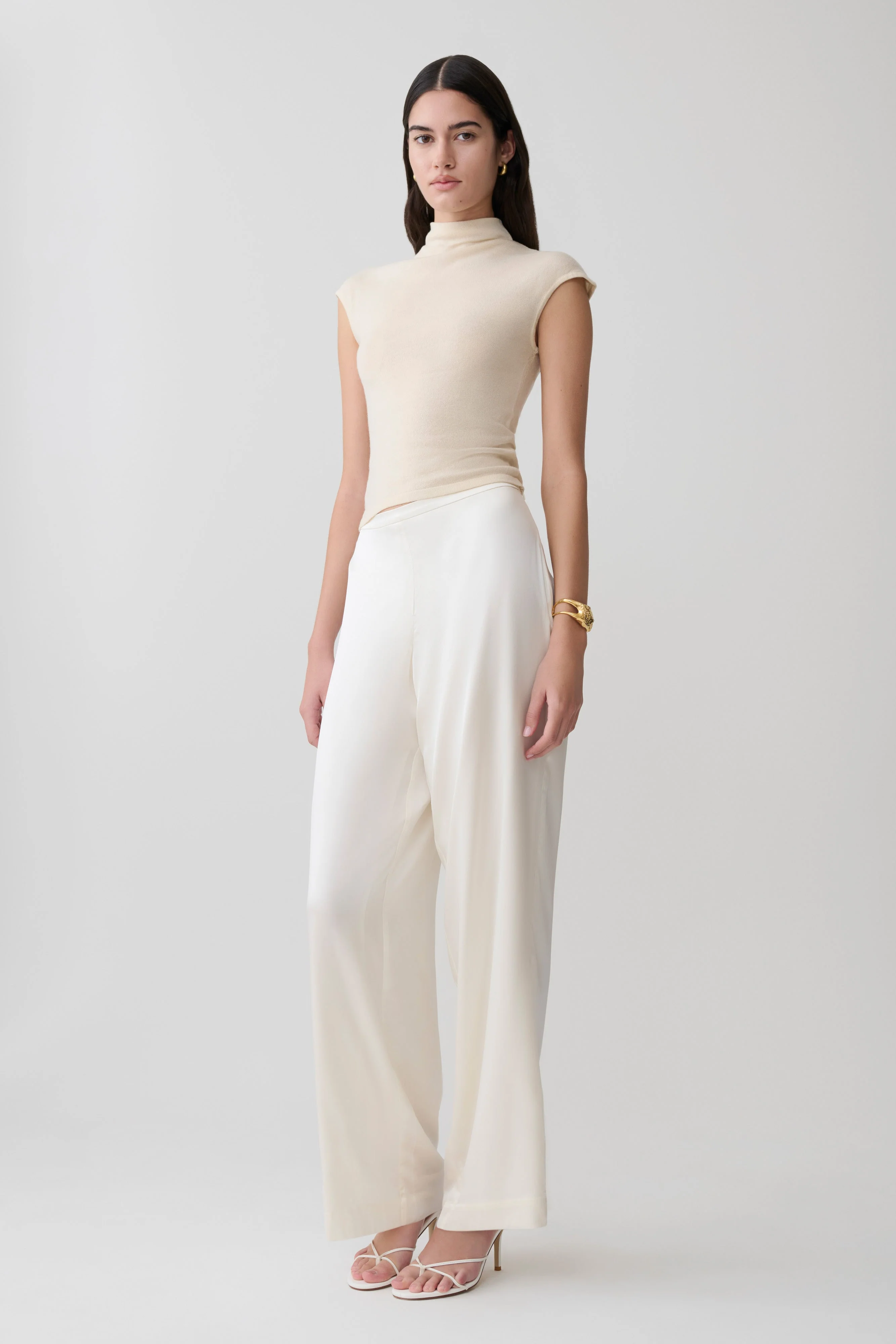 Sonny Short Sleeve Knit Top - Cream - Image 6