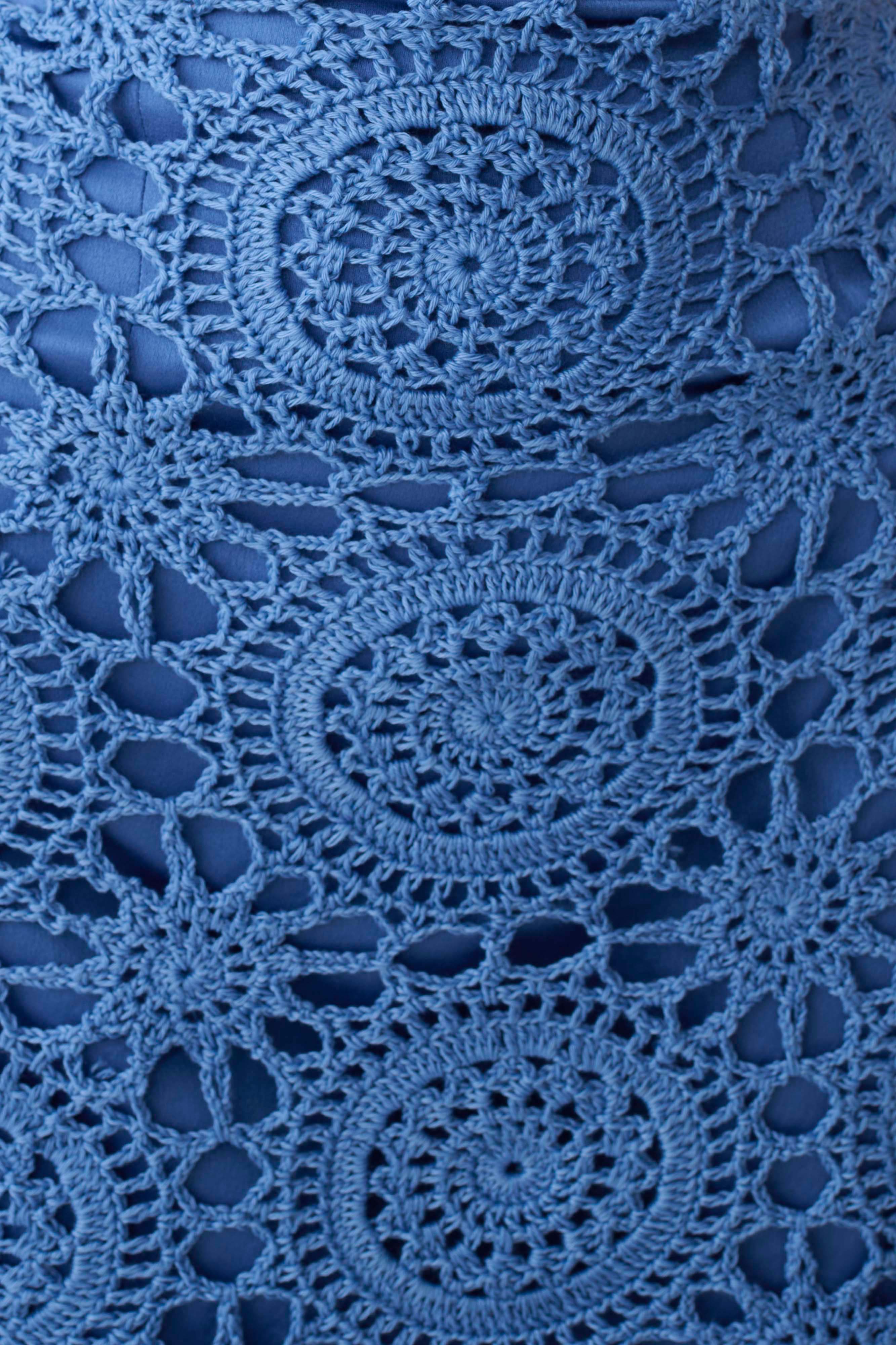 Stasia Strapless Crochet Mini Dress - Periwinkle - Image 4