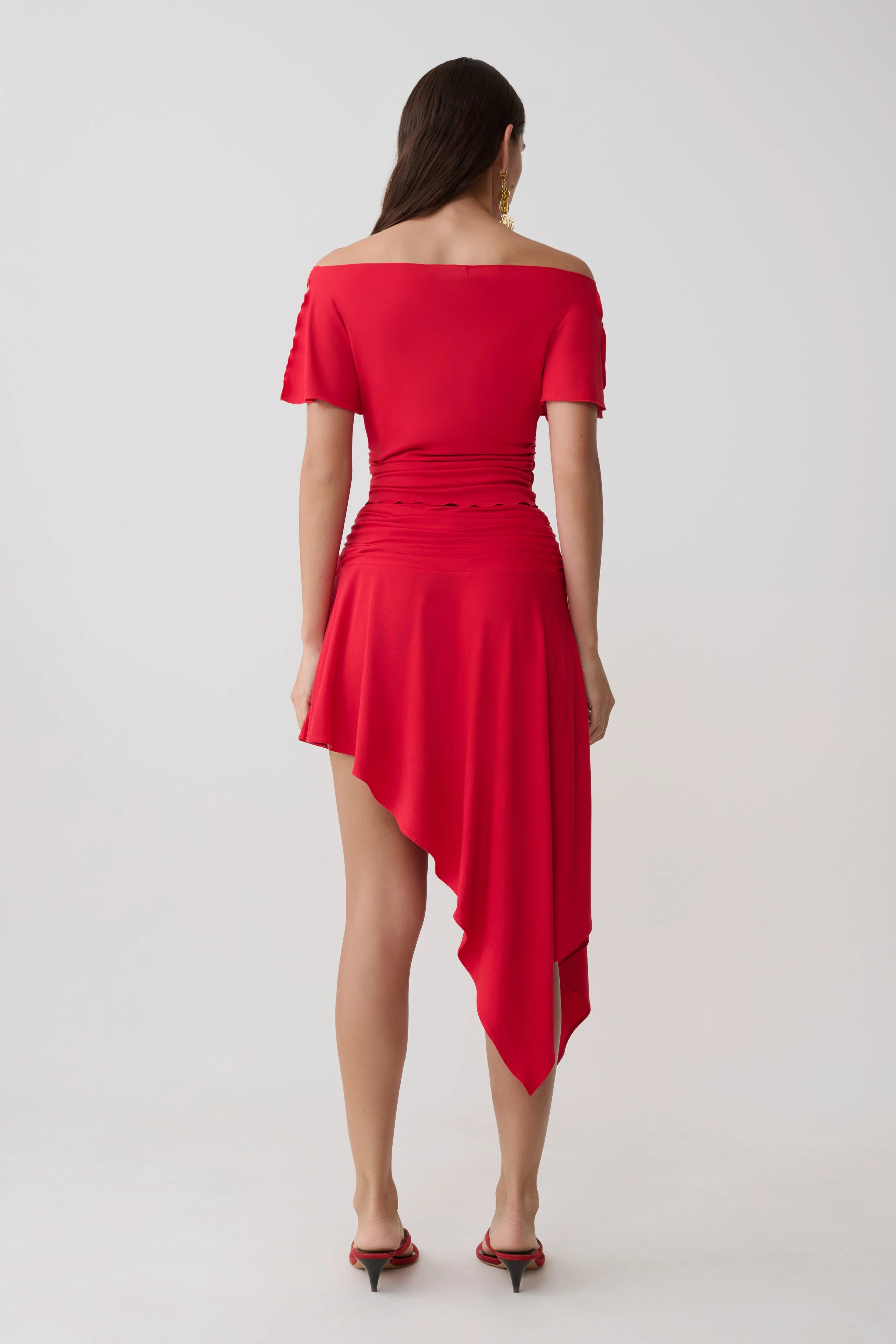Talise Modal Hankie Midi Skirt - Red - Image 2