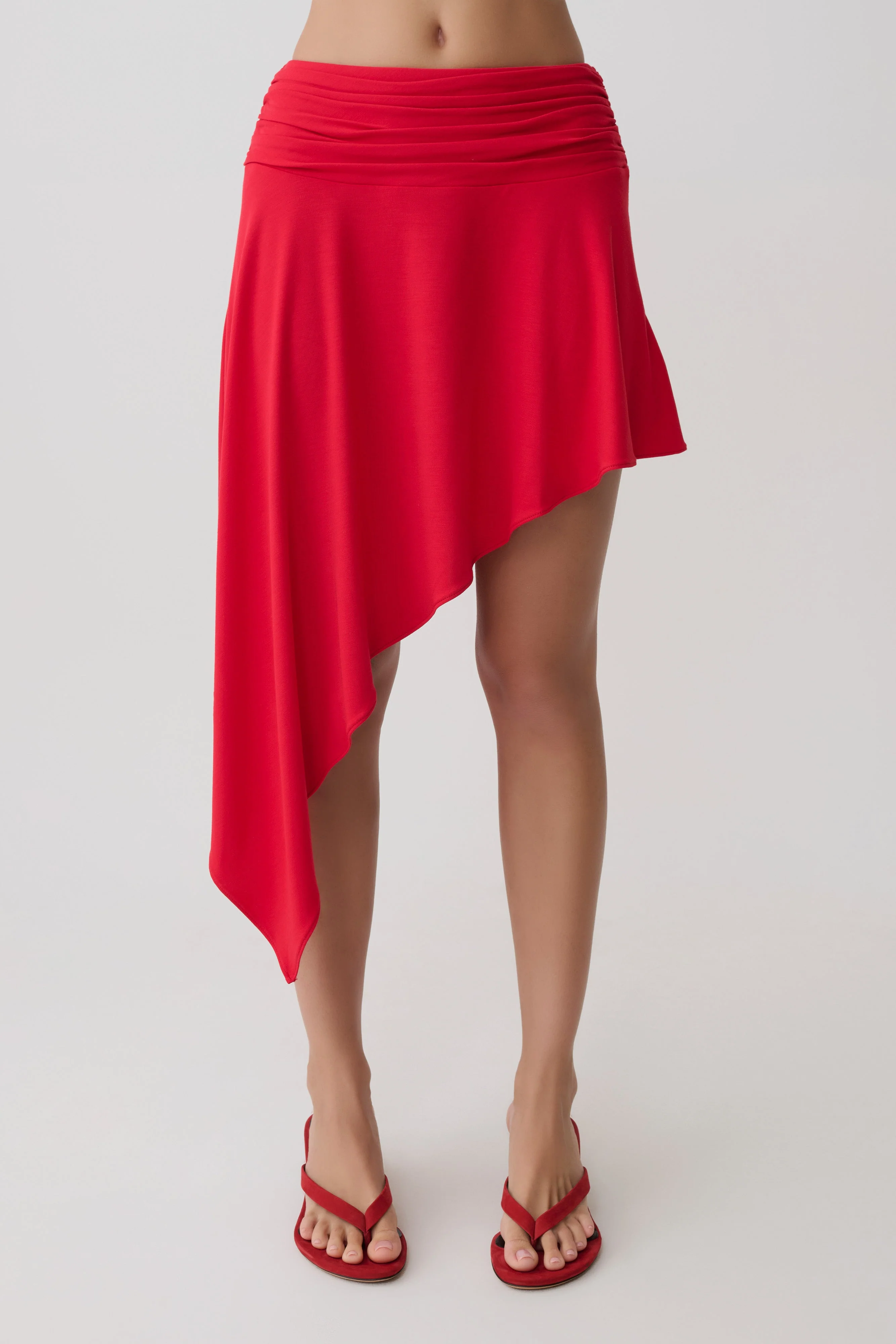 Talise Modal Hankie Midi Skirt - Red - Image 8