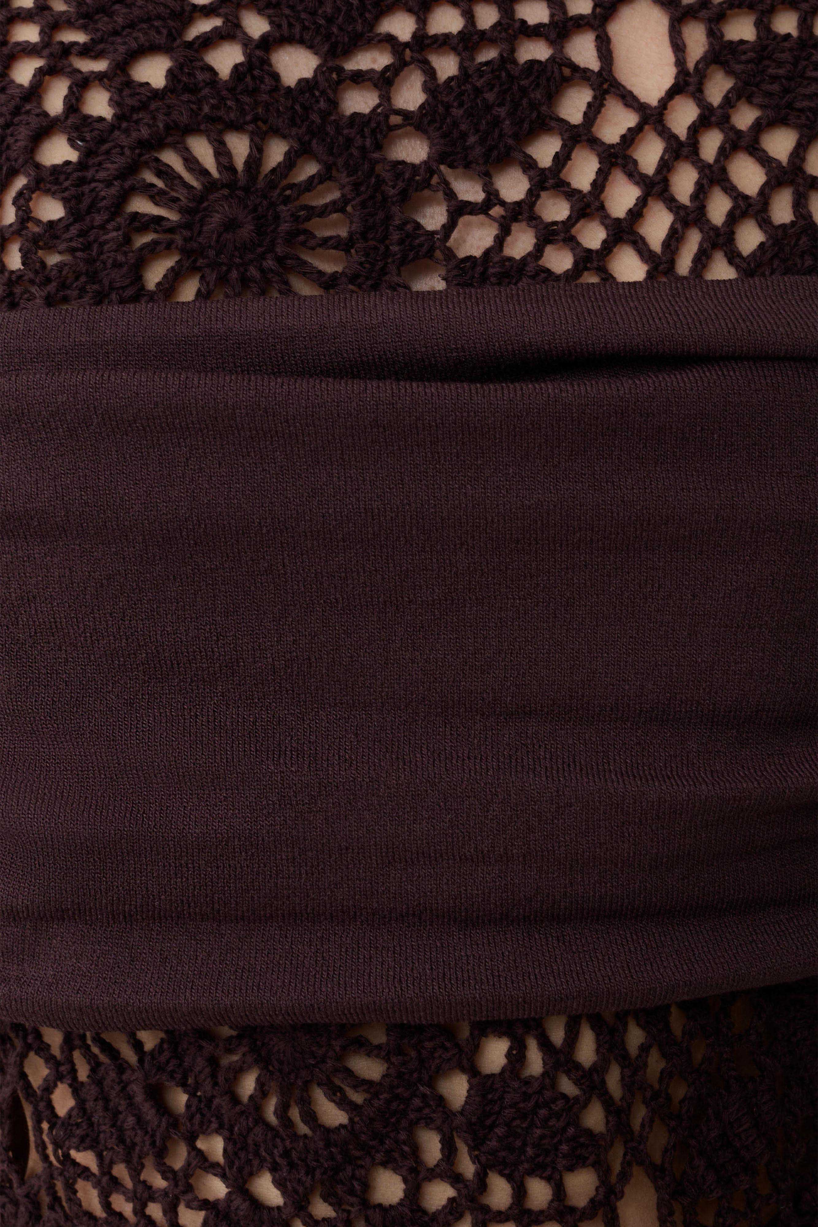 Tessie Knit & Crochet Maxi Dress - Dark Chocolate - Image 6