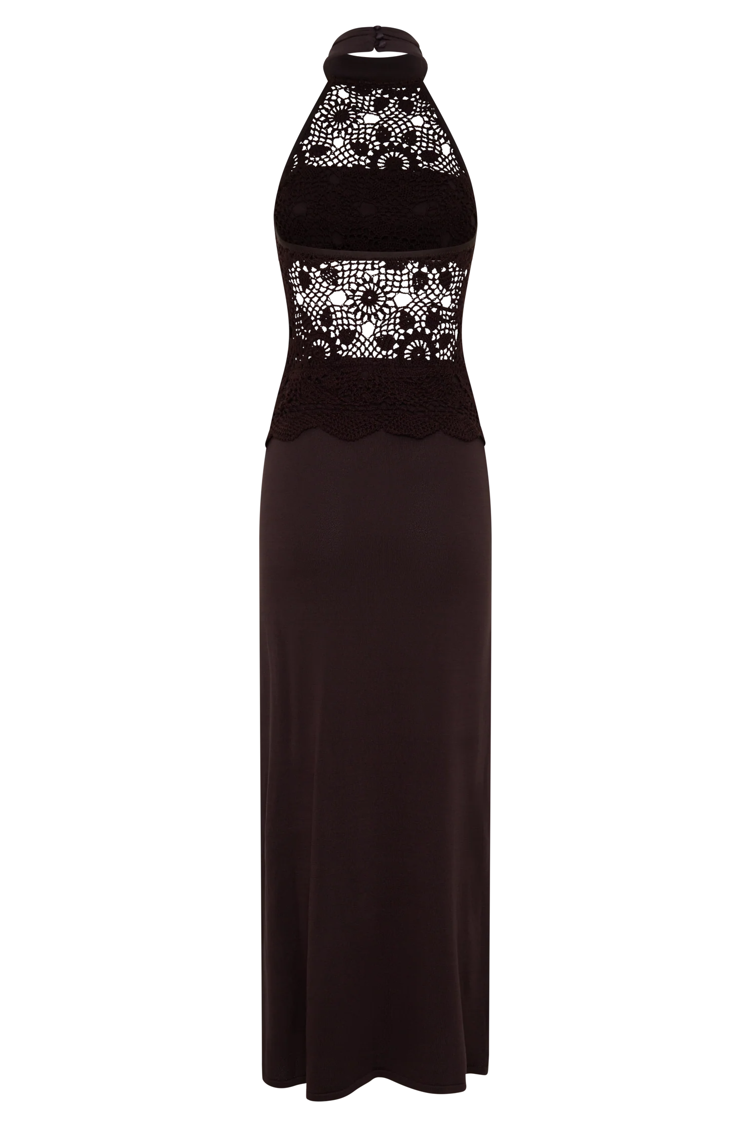 Tessie Knit & Crochet Maxi Dress - Dark Chocolate - Image 7