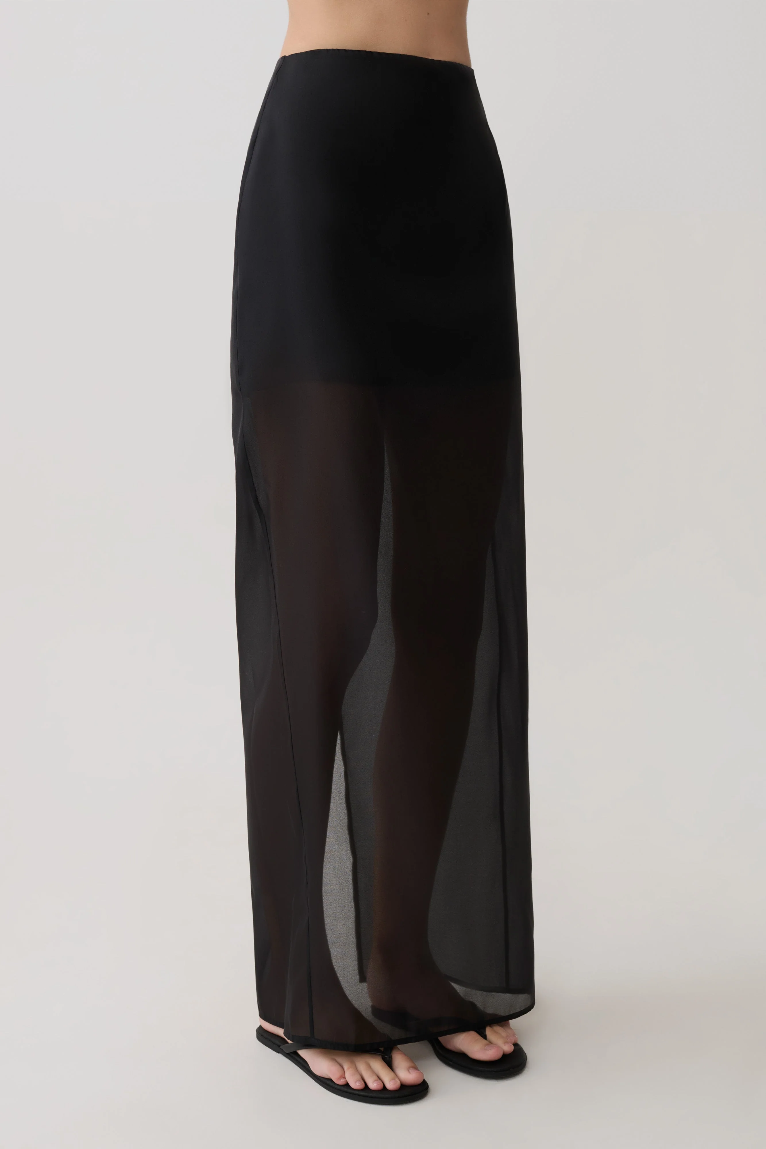 Ximena Organza Maxi Skirt - Black - Image 4